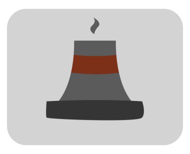 Sanayi fabrikası, illüstrasyon veya simge, beyaz arkaplan üzerindeki vektör.