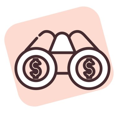 Yatırım vizyonu, illüstrasyon veya simge, beyaz arkaplan üzerindeki vektör.