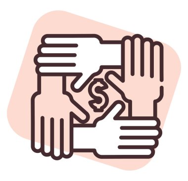 Yatırım bağışı, illüstrasyon veya simge, beyaz arkaplan üzerindeki vektör.