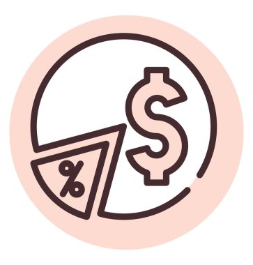 Yatırım şeması, illüstrasyon veya simge, beyaz arkaplan üzerindeki vektör.