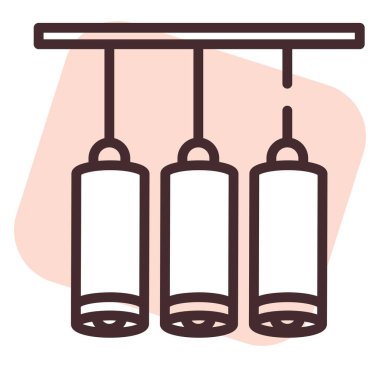 Bar lambaları, illüstrasyon veya simge, beyaz arkaplan üzerindeki vektör.