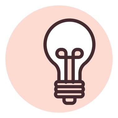 Işık lambası, illüstrasyon veya simge, beyaz arkaplan üzerindeki vektör.