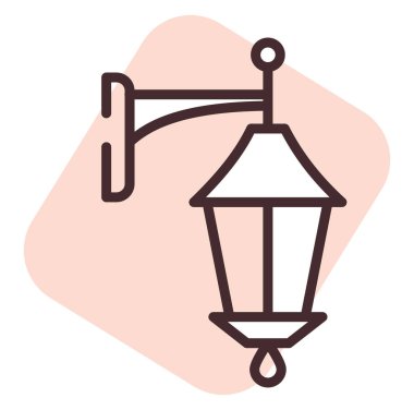 Açık hava lambası, illüstrasyon veya simge, beyaz arkaplan üzerindeki vektör.