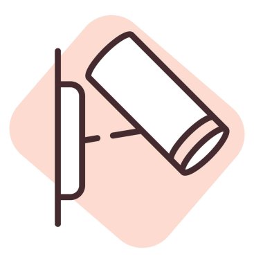 Işık galerisi lambası, illüstrasyon veya simge, beyaz arkaplan üzerindeki vektör.