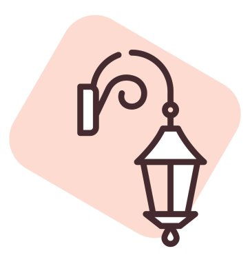 Açık hava lambası, illüstrasyon veya simge, beyaz arkaplan üzerindeki vektör.