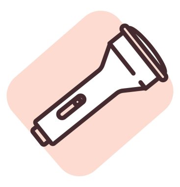 Işık feneri, illüstrasyon veya simge, beyaz arkaplan üzerindeki vektör.