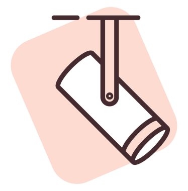 Işık sahnesi lambası, illüstrasyon veya simge, beyaz arkaplan üzerindeki vektör.