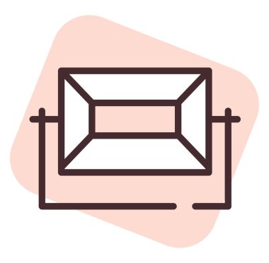 Açık sokak lambası, illüstrasyon veya simge, beyaz arkaplan üzerindeki vektör.