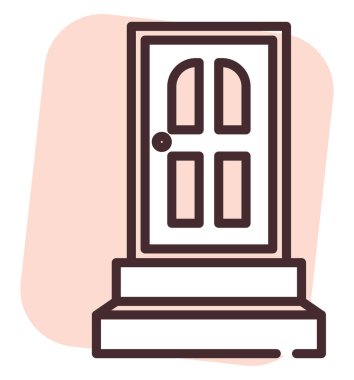 Üretim kapısı, illüstrasyon veya simge, beyaz arkaplan üzerindeki vektör.