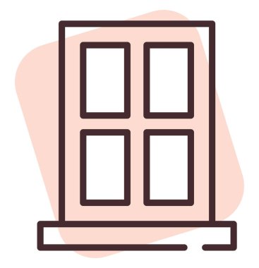 Pencere, illüstrasyon veya simge üretimi, beyaz arkaplan üzerindeki vektör.