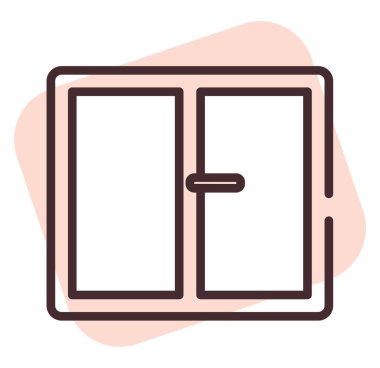 Pencere, illüstrasyon veya simge üretimi, beyaz arkaplan üzerindeki vektör.