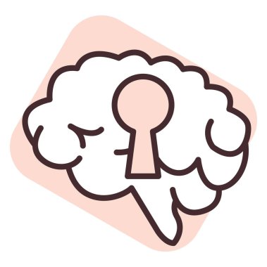 Tıbbi beyin yardımı, illüstrasyon veya simge, beyaz arkaplan üzerindeki vektör.