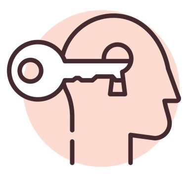 Tıbbi beyin yardımı, illüstrasyon veya simge, beyaz arkaplan üzerindeki vektör.