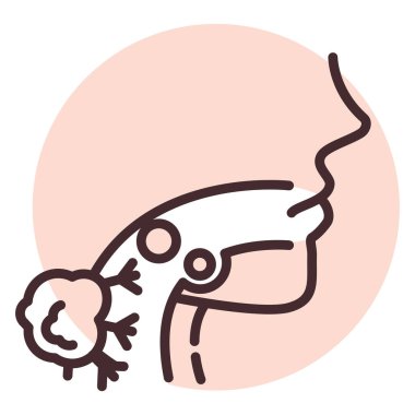 Tıbbi tiroit, illüstrasyon veya simge, beyaz arkaplan üzerindeki vektör.