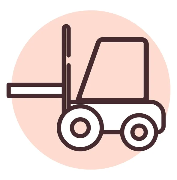 Construction Froklift Vehicle Illustration Icon Vector White Background — Stock Vector
