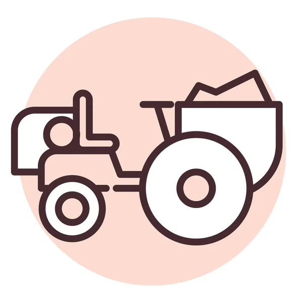 Traktor Für Die Bauindustrie Abbildung Oder Symbol Vektor Auf Weißem — Stockvektor