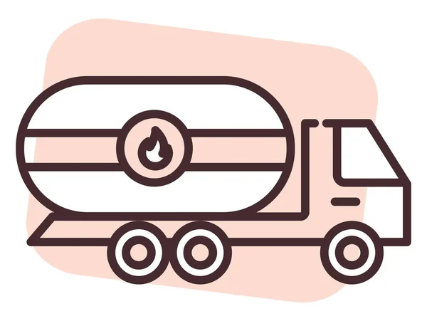 Construção Caminhão Gás Ilustração Ícone Vetor Sobre Fundo Branco —  Vetores de Stock