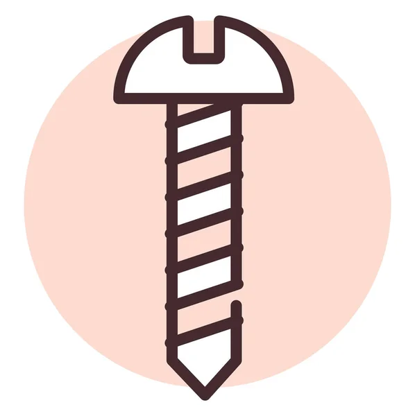 建筑螺钉 插图或图标 白色背景上的矢量 — 图库矢量图片