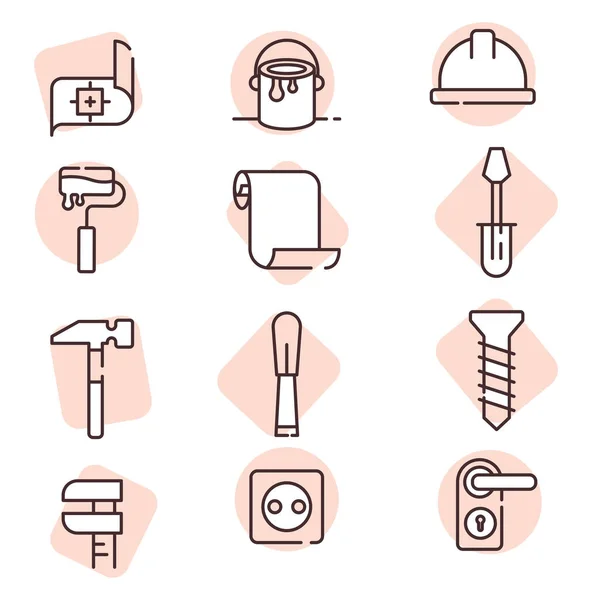 Construction Industry Equipment Illustration Icon Vector White Background — Stock Vector