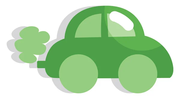Οικολογικό Αυτοκίνητο Εικόνα Εικονίδιο Διάνυσμα Λευκό Φόντο — Διανυσματικό Αρχείο