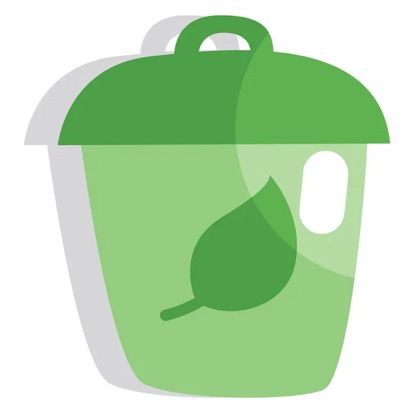 Ecology Trash Can Illustration Icon Vector White Background — Stock Vector