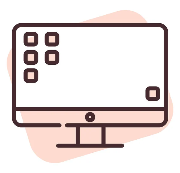 Elektronischer Computermonitor Illustration Oder Symbol Vektor Auf Weißem Hintergrund — Stockvektor