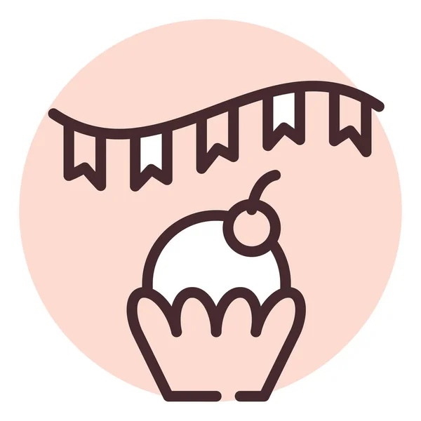 Event Cupcake Illustration Eller Ikon Vektor Vit Bakgrund — Stock vektor