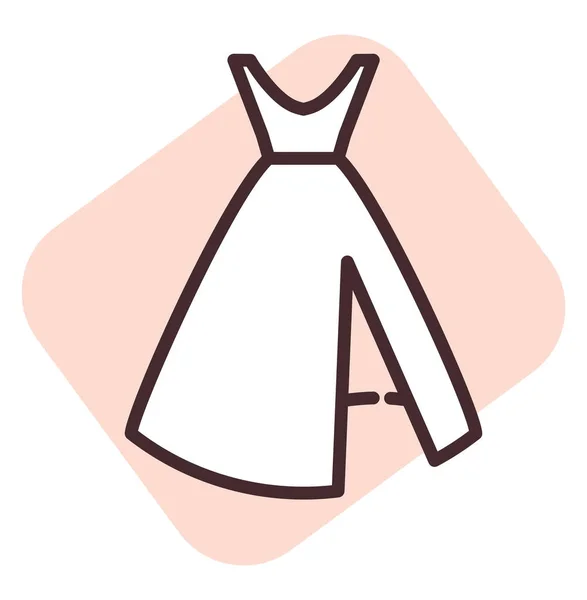 白いドレス イラストまたはアイコン 白い背景のベクトル — ストックベクタ
