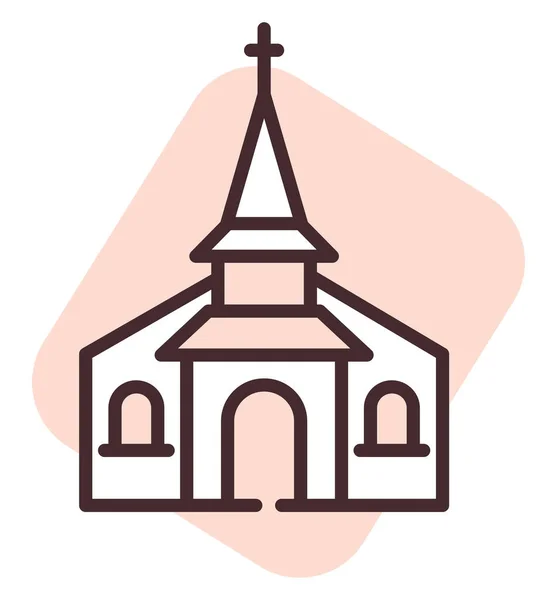 Церковь Событий Иллюстрация Икона Вектор Белом Фоне — стоковый вектор