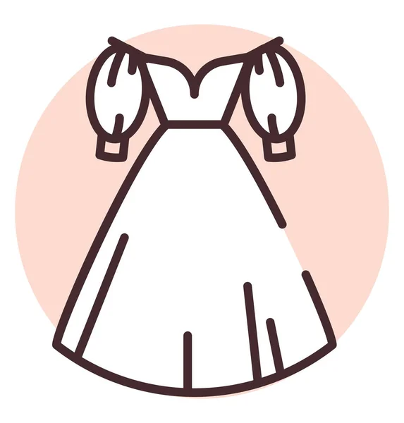 Event White Wedding Dress Illustration Icon Vector White Background — Stock Vector
