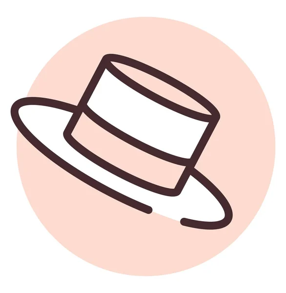 이벤트 Mens Hat Illustration Icon Vector White Background — 스톡 벡터