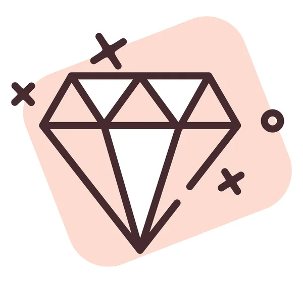 Gebeurtenis Diamanten Ring Illustratie Icoon Vector Witte Achtergrond — Stockvector