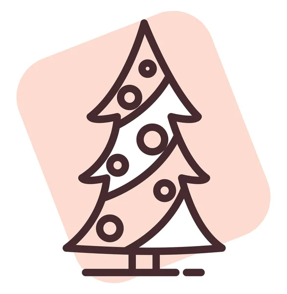 Evento Decoraciones Del Árbol Navidad Ilustración Icono Vector Sobre Fondo — Archivo Imágenes Vectoriales