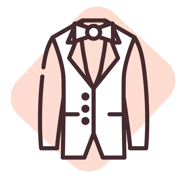 Event Grooms Suit Illustration Icon Vector White Background — Stock Vector