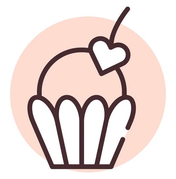 Evento Cupcake Illustrazione Icona Vettore Sfondo Bianco — Vettoriale Stock