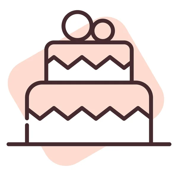 Event Wedding Cake Illustration Icon Vector White Background — Stock Vector