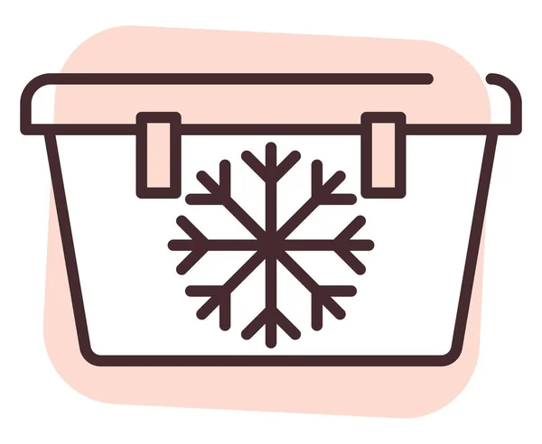 Congelatore Trasporto Dell Alimento Illustrazione Icona Vettore Sfondo Bianco — Vettoriale Stock