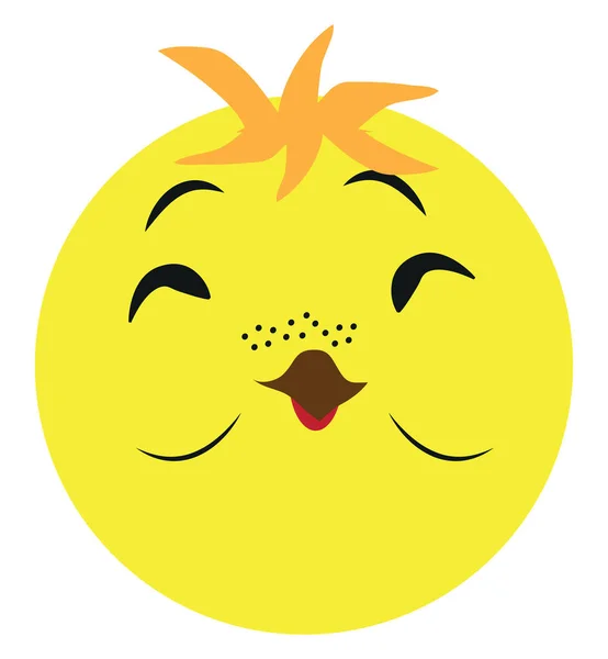 Funny Animal Happy Chick Illustration Icon Vector White Background — Stock Vector