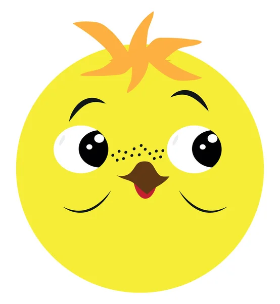 Hewan Lucu Suprised Chick Ilustrasi Atau Ikon Vektor Pada Latar - Stok Vektor