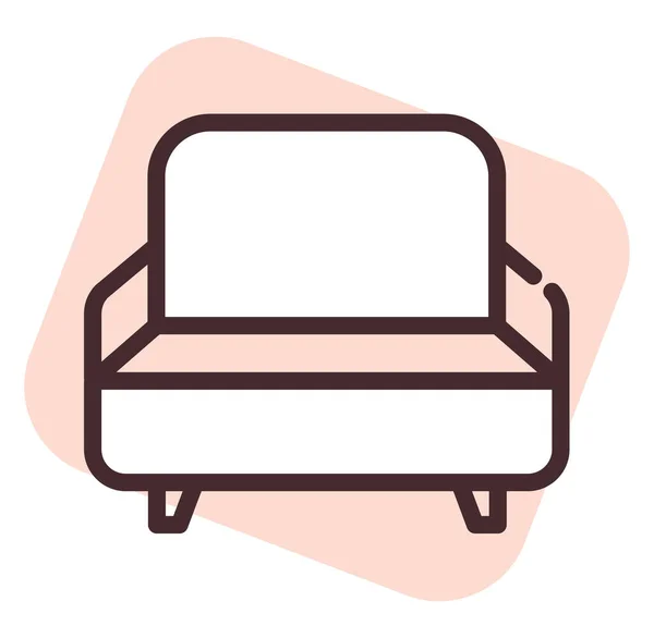 白色背景上的家具扶手椅 插图或图标 — 图库矢量图片