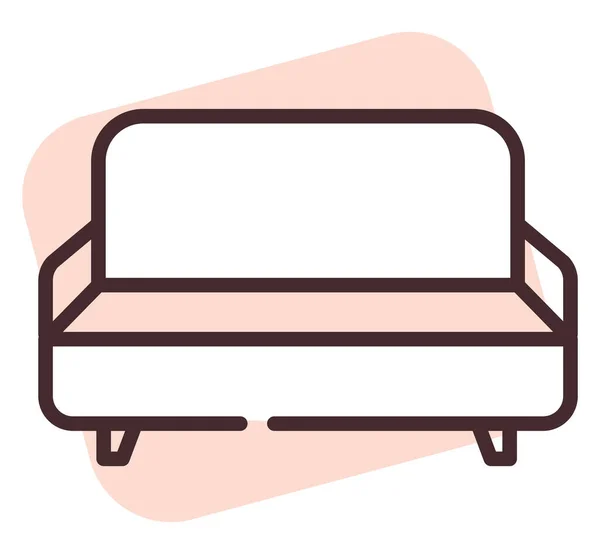 Furniture Leather Sofa Illustration Icon Vector White Background — Stock Vector