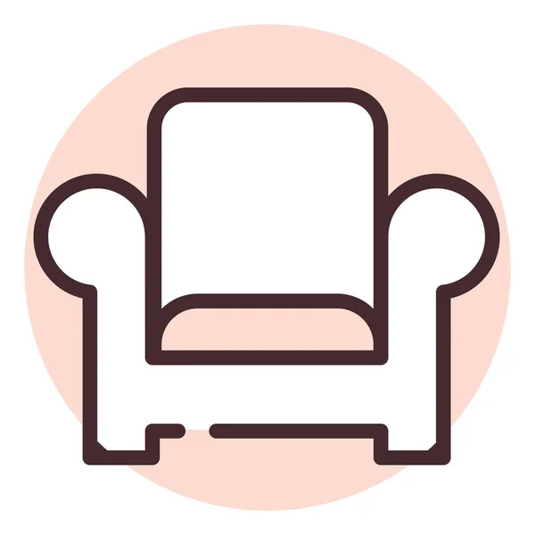 Furniture Cozy Armchair Illustration Icon Vector White Background — Stock Vector