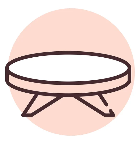 Möbel Runder Tisch Illustration Oder Symbol Vektor Auf Weißem Hintergrund — Stockvektor