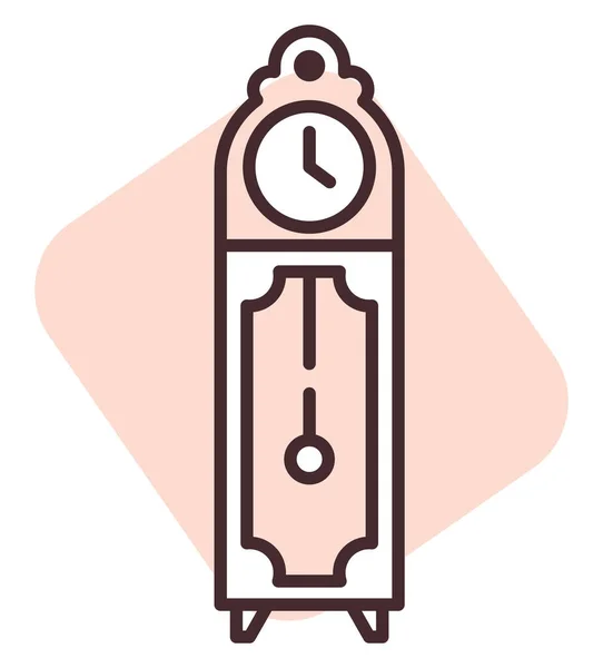 Muebles Pie Reloj Ilustración Icono Vector Sobre Fondo Blanco — Vector de stock