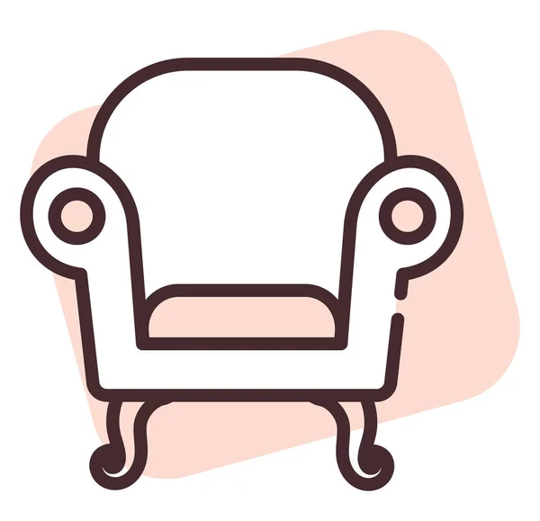白色背景上的家具扶手椅 插图或图标 — 图库矢量图片
