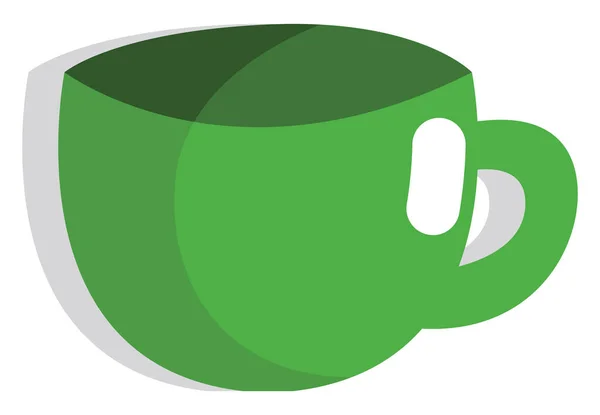 Zöld Tea Csésze Illusztráció Vagy Ikon Vektor Fehér Háttér — Stock Vector