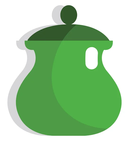 Green Tea Sugar Pot Illustration Icon Vector White Background — Stock Vector