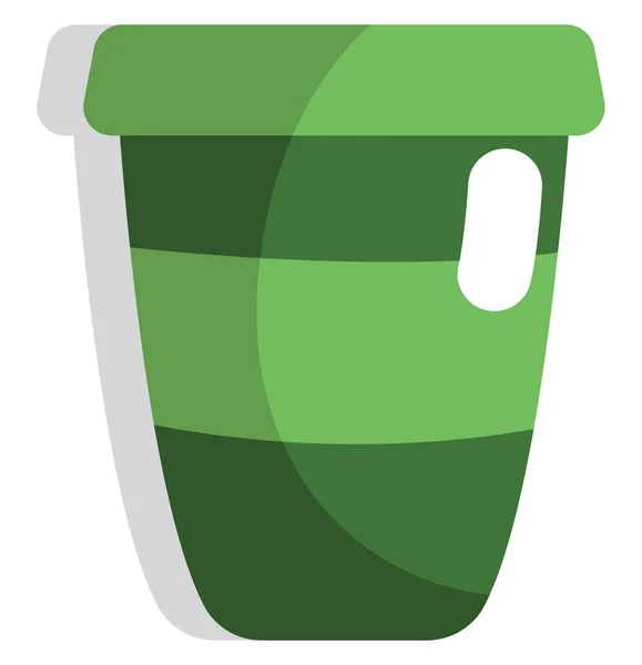 长杯绿茶 图例或图标 白色背景上的矢量 — 图库矢量图片