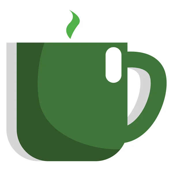 Zöld Tea Forró Illusztráció Vagy Ikon Vektor Fehér Háttér — Stock Vector