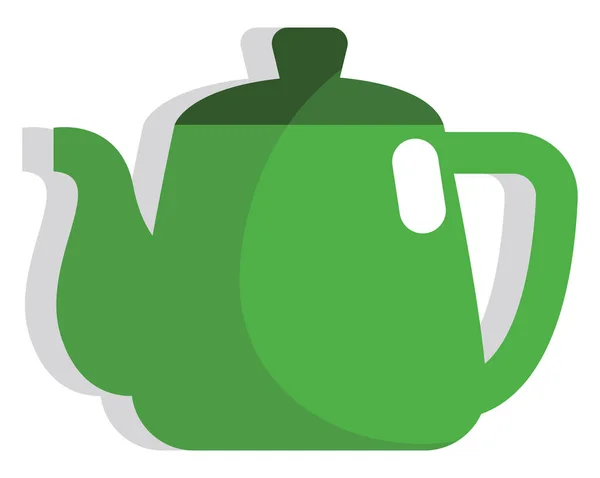 Зелений Чайник Ілюстрація Або Значок Вектор Білому Тлі — стоковий вектор